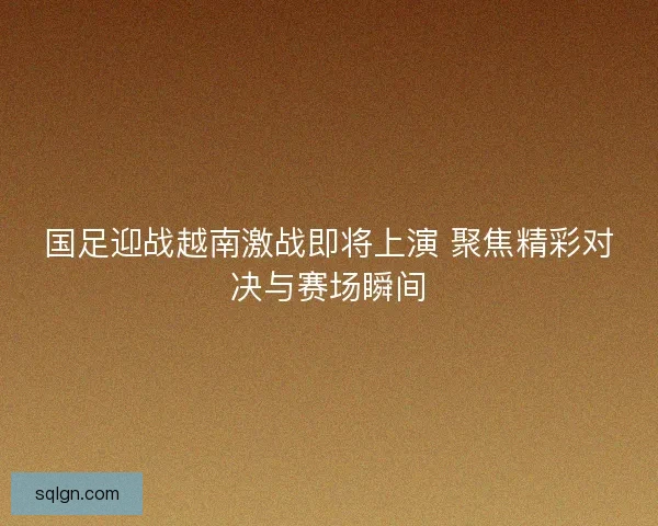 国足迎战越南激战即将上演 聚焦精彩对决与赛场瞬间